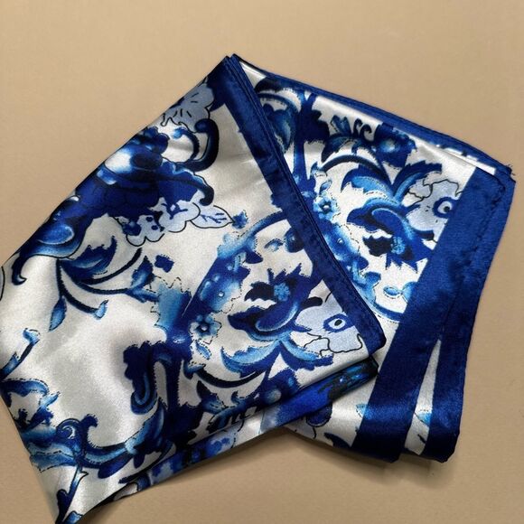 Blue Floral Scarf G8 - Picture 4 of 4